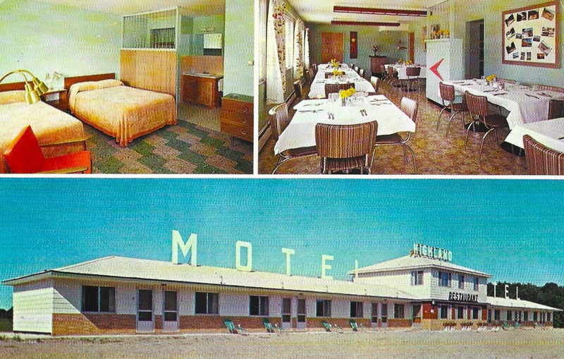 Bear Den Grocery and Motel (Hi-Land Motel & Restaurant, Hi-Land Motel) - Old Postcard (newer photo)